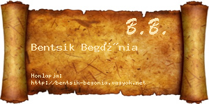 Bentsik Begónia névjegykártya